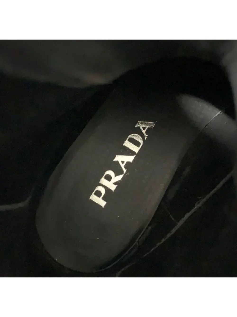 Prada Triangle Logo Leather Side Gore Short Boots Black